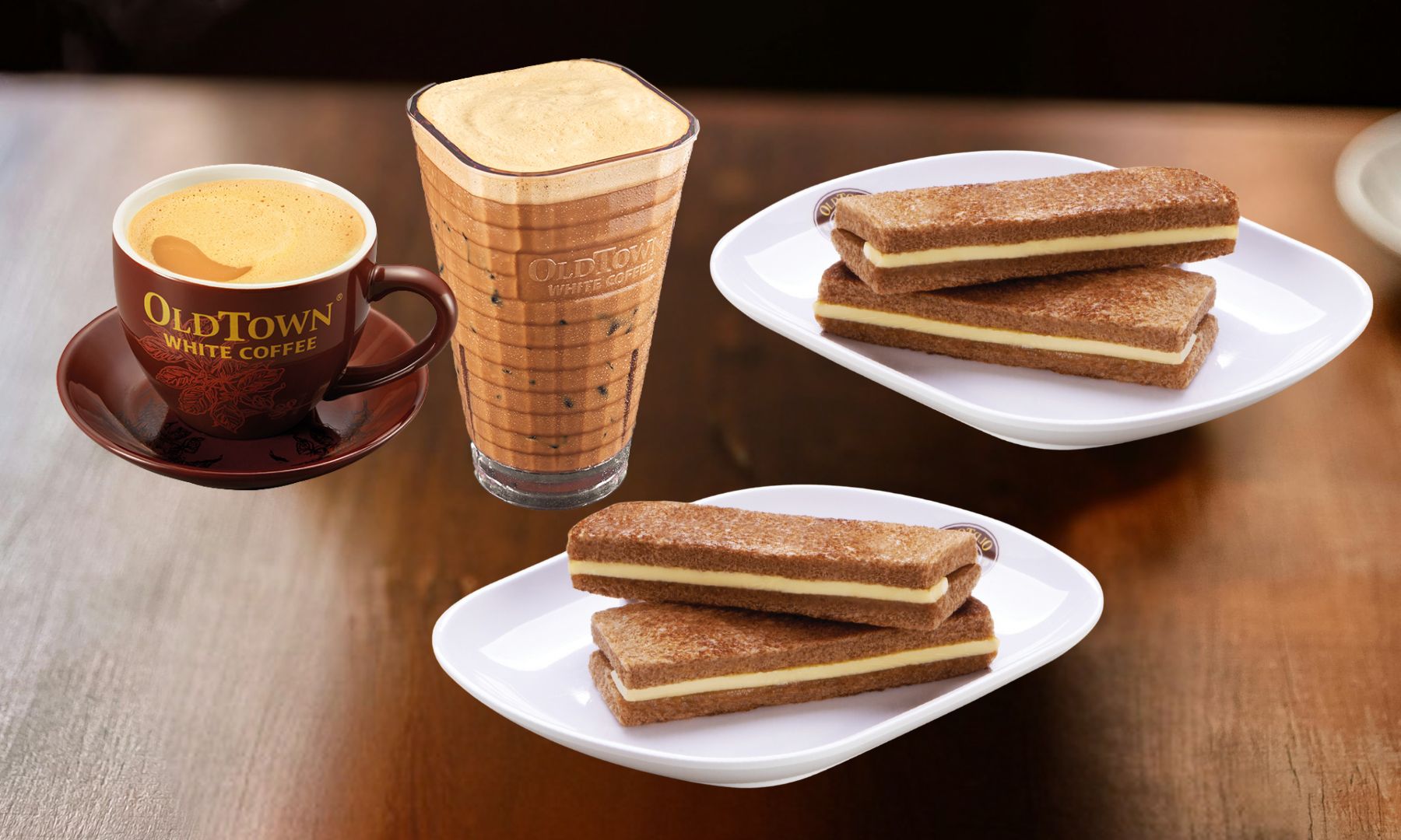 マレーシアの人気カフェ「OLD TOWN」のカヤトーストとホワイトコーヒーをご賞味ください